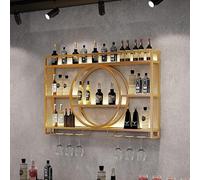 Botellero De Metal Para Montar En La Pared - Botelleros Redondos Para Colgar Industriales Para El Hogar, Restaurante, Bares - Elegante Estante Para Copas De Vino Y Estantes Flotantes - Expositor De