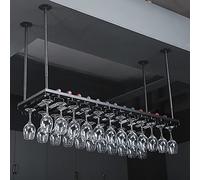 Botellero de Metal para Techo Vintage, Altura Ajustable, Soporte de Decoración Colgante Industrial, Estante para Botellas de Vino, Portavasos para Copas, para Bares/Restaurantes/Cocinas (Siz