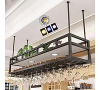 Botellero de metal vintage con luces de neón, montado en la pared, soporte para copas de vino y almacenamiento de botellas para barras y decoración del hogar