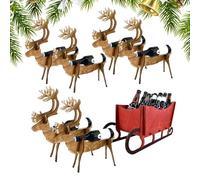 Botellero de Navidad - Estantes Decorativos de Vino de Navidad, Soporte para Botellero de Navidad | Botelleros De Vino Con Festivo, Adorno Único En La Encimera, Decoración De Mesa De Comedor