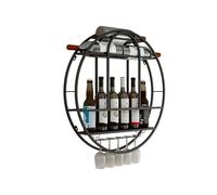Botellero de pared, botellero de pared con soporte para copas, para botellas de licor, botelleros de gran capacidad, expositor de hierro para botellas de vino, para cocina, comedor, bar y bo