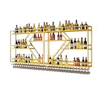 Botellero de pared con luz LED y soporte de cristal para exhibición de bar en casa