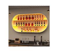 Botellero de Pared con Soporte para Copas, botellero de Metal con Arco Redondo, Estante de Almacenamiento y exhibición de Vino, para Bar, Comedor o Cocina (Color: Blanco, Tamaño: 1