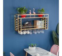 Botellero de Pared con Soporte para Copas de Vino, Estante para Guardar Copas de champán, Soporte para Botellas de Hierro, estantes de Bar para Botellas de Licor, Botella de Vino d