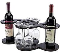 Botellero de pared creativo europeo estante de vino elegante de madera colgante taza de vino bodega botellero pequeño estante de vino (color: A)