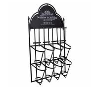 Botellero de pared de metal para 8 botellas 53x17x90h cm