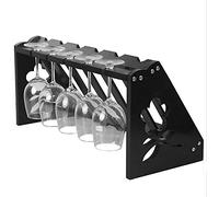 Botellero de pared hecho de madera maciza que decora la sala de estar con una botella de vino en la cabeza, estante de doble uso, estante de vino de vidrio para colgar, estante pequeño para vino