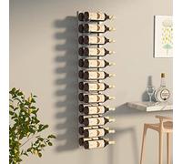 Botellero de pared para 24 botellas de 22,5 x 2,5 x 116 cm, hierro blanco, diseño moderno y simple, elegante almacenamiento de vino, soporte vertical para botellas, organizador de vino que ahorra