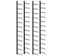 Botellero de pared para 48 botellas, paquete de 2 unidades de 21 x 22,5 x 120 cm, hierro negro, diseño moderno y simple, almacenamiento vertical de vino, elegante soporte de vino que ahorra espacio