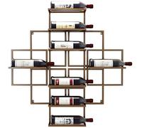 Botellero de pared para 8 botellas, para decoración del hogar, vintage, industrial, 80 x 10 x 80 cm