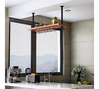 Botellero De Techo, 2 Capas De Botellero Colgante, Ensancha Y Profundiza El Botellero De Estilo Simple, para Bar, Cocina, Cafetería, Almacenamiento De Botellas De Vino (Una Sola Capa De 120 Cm)