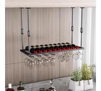 Botellero de techo industrial redondo colgante soporte de vino con brazo soporte de vidrio cocina bar y comedor almacenamiento de botellas (tamaño: 120 x 30 cm, color: diseño elegante)