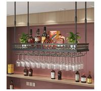 Botellero de Techo - Soporte Colgante para Copas de Bar, 47,2" x11,8-Dorado | Altura Ajustable de 12" a 24", Estante Organizador de Botellas de Vino Colgante de Hierro Industrial para Cocina
