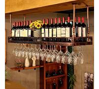 Botellero de Techo, Soporte para Botellas de Vino Colgante, Altura Ajustable, Soporte para Copas de Vino de Hierro Metálico, Estante para Copas, para Bares, Restaurantes, Cocinas (Size : 100