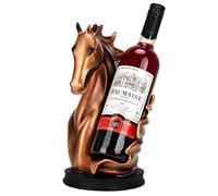 Botellero de vino para caballos, soporte para botellas de vino de pie, adornos de animales, estatua de caballo marrón de alta calidad, organizador de almacenamiento decorativo para el hogar, cocina