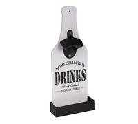 Botellero destapador de madera con lacado blanco 30x12x4,5