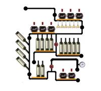 Botellero Estante for vino de estilo Industrial, Enfriador de vino de mayordomo de agua de hierro, estante decorativo de pared creativo Titular de la botella de vino