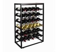 Relaxdays Botellero 30 botellas marrón oscuro,negro