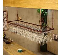 Botellero Estilo Simple Hierro Colgante Estante para Copas De Vino Decoración De Techo Estante Bares, Restaurantes, Cocinas, Marrón, Estante De Almacenamiento De 120 * 40 Cm Decoración para