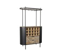 Home ESPRIT Botellero Negro Natural Metal Abeto 90 x 36 x 150 cm