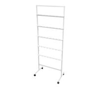 Botellero independiente de 5 niveles para hasta 40 vasos, soporte de metal con 4 ruedas de freno, 66 x 40 x 172 cm, soporte para botellas de vino, soporte para botellas de vino para bodas y fiestas