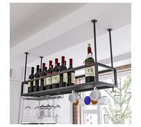 Botellero industrial de metal ajustable con soporte para vidrio y estante, almacenamiento de botellas y vidrio montado en la pared en acabado dorado para decoración del hogar, bar y cocina