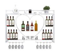 Botellero industrial de metal montado en la pared con soporte de vidrio, moderno estante de exhibición de botellas de licor para el hogar, bar, blanco, 120 cm