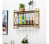 Botellero Industrial de Pared de Hierro Forjado para Techo. Creativo Mueble Colgante para vinos y portavasos. Decoración Elegante para Amantes del Vino. Diseño Compacto.