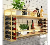 Botellero Industrial de Pared, Moderno y Sencillo Estante Colgante para Copas, botelleros de Pared con Soporte para Copas, Estante de exhibición para Botellas, para decoración de Bar en casa
