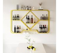 Botellero LED montado en la pared con diseño industrial para almacenamiento y exhibición de bar en el hogar