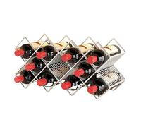 Botellero, Losange Botellero Encimera, Capacidad para 5 Botellas De Vino, MetáLico, para Armario, Despensa, Bar Y Mesa(Silver,2PCS)