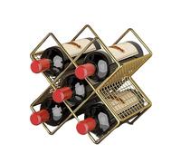Botellero, Losange Botellero Encimera, Capacidad para 5 Botellas De Vino, MetáLico, para Armario, Despensa, Bar Y Mesa(Gold,1PCS)
