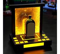 Botellero Luminoso de Metal/Acrílico para Champán Estante de Barra para Todas Las Botellas de Vino Estándar para Fiestas Privadas, Bares, Cafeterías y Bailes(35 * 25 * 37cm)