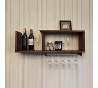 Botellero Moderno Montado En La Pared, Estante De Madera Para Vino, Estantes De Pared Flotantes Para Colgar, Estante Para Botellas De Vino, Soporte Para Copas, Estante Para Almacenamiento De Vino,
