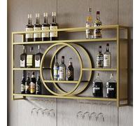 Botellero Montado En La Pared, Botellero Colgante De Metal Industrial Con Soporte Para Copas De Vino, Almacenamiento De Gran Capacidad, Botelleros Colgantes De Pared Para Botellas De Vino Y Cristale