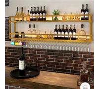 Botellero Montado En La Pared, Botellero Colgante De Metal Industrial Con Soporte Para Copas De Vino, Almacenamiento De Gran Capacidad, Botelleros Colgantes De Pared Para Botellas De Vino Y Cristale