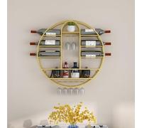 Botellero Montado En La Pared, Botelleros De Pared Para Botellas De Vino, Soporte Para Botellas De Metal, Estante De Exhibición Para Almacenamiento De Vino Con Soporte De Vidrio Y Estante, Soporte O