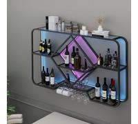 Botellero montado en la pared con luces LED para almacenamiento moderno en el bar en el hogar