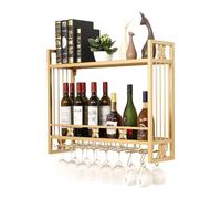 Botellero Montado En La Pared, Moderno Estante De Metal Para Almacenamiento De Vino Con Soporte Para Copas, Soporte Multifuncional Para Botellas De Hierro, Estante Para Copas De Vino, Fácil De Insta