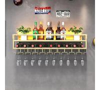 Botellero Montado En La Pared,Soporte De Vidrio Y Botella De Vino Invertido De Metal Industrial,Unidad De Barra Estantes Flotantes Organizador De Botellas De Vino Estante Para Copas Colgantes Para El