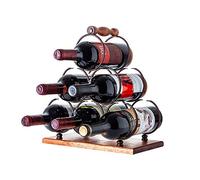Botellero para botellas de vino, 6 se puede colocar en cualquier marco espacial, complemento elegante estilo francés (color: negro Tamaño: 30 x 13 cm)