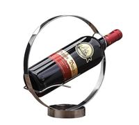 Botellero Para Botellas Estante de vino redondo hierro retro creativo, estante decoración escritorio for el hogar, bar, bodega, suministros for(Silver)