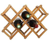 Botellero plegable de madera para montar en la pared, para botellas de vino, pequeño, independiente