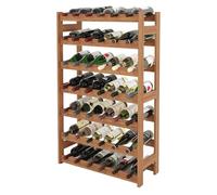 Botellero Relaxdays, 42 Botellas, Nogal, 102 x 63 x 25 cm, para Vino Tinto y Blanco, Color Natural