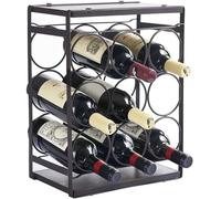 Botellero, RúStico Botellero Encimera, 9 Botellas, MetáLico, para Armario, Despensa, Bar Y Mesa, 29.2 * 18 * 38.6cm