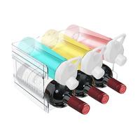 Botellero Vino Apilable, Soporte para Botellas de Vino de PláStico, Mantiene hasta 6 Botellas, Botellero Frigorifico para Botellas de Cocina, Armario, Organizador de Botellas, Paquete de 2 Unidades