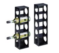 Relaxdays Pack 2 botelleros vino bambú negros negro