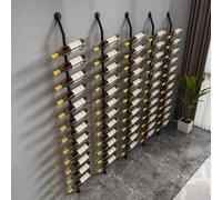 Botellero Vino Pared, estantería metálica para vinos de 12 Niveles, Altura 185cm, Sostenedor Negro del Almacenaje del Vino, para Cocina, Comedor, Bar, Bodega (Negro, Dos filas-24 Botellas)