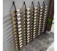 Botellero Vino Pared, estantería metálica para vinos de 12 Niveles, Altura 185cm, Sostenedor Negro del Almacenaje del Vino, para Cocina, Comedor, Bar, Bodega (Negro, Cuatro filas-48 Botellas)