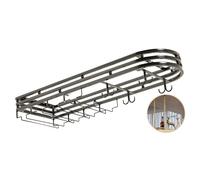 Botelleros colgantes para techo, Botellero de techo hierro negro y dorado, varios tamaños(Black,WITH LIGHT-25X16X25CM)